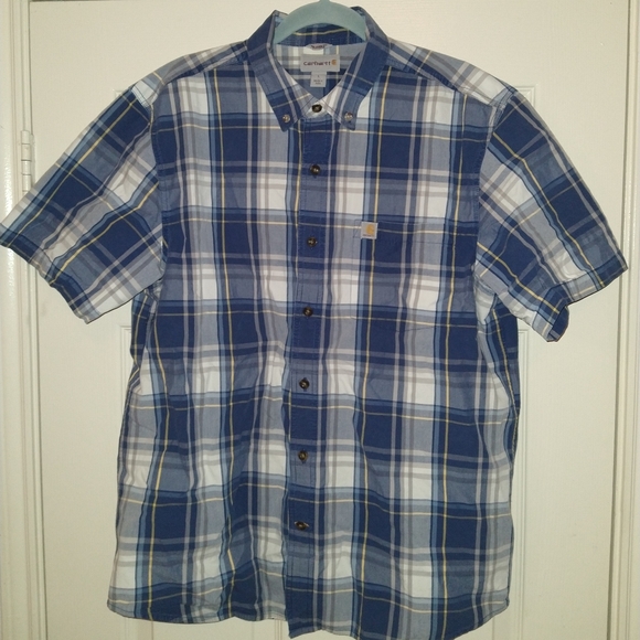 Carhartt Other - Carhartt Relaxed Fit Plaid Short Sleeve Button Down Shirt Men's sz Large